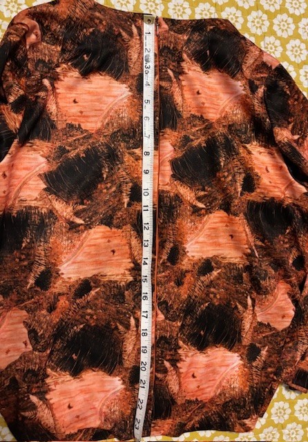 Vintage Handmade Blouse & Skirt Polyester Brown Rust and Black Colors
