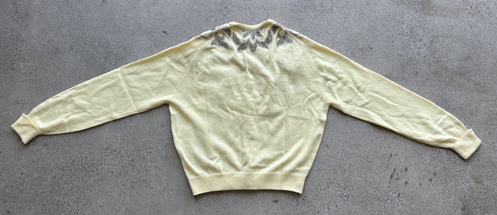 Vintage RARE Bullocks Wilshire by Ballantyne of Peebles Bedazzled Jewel Sweater