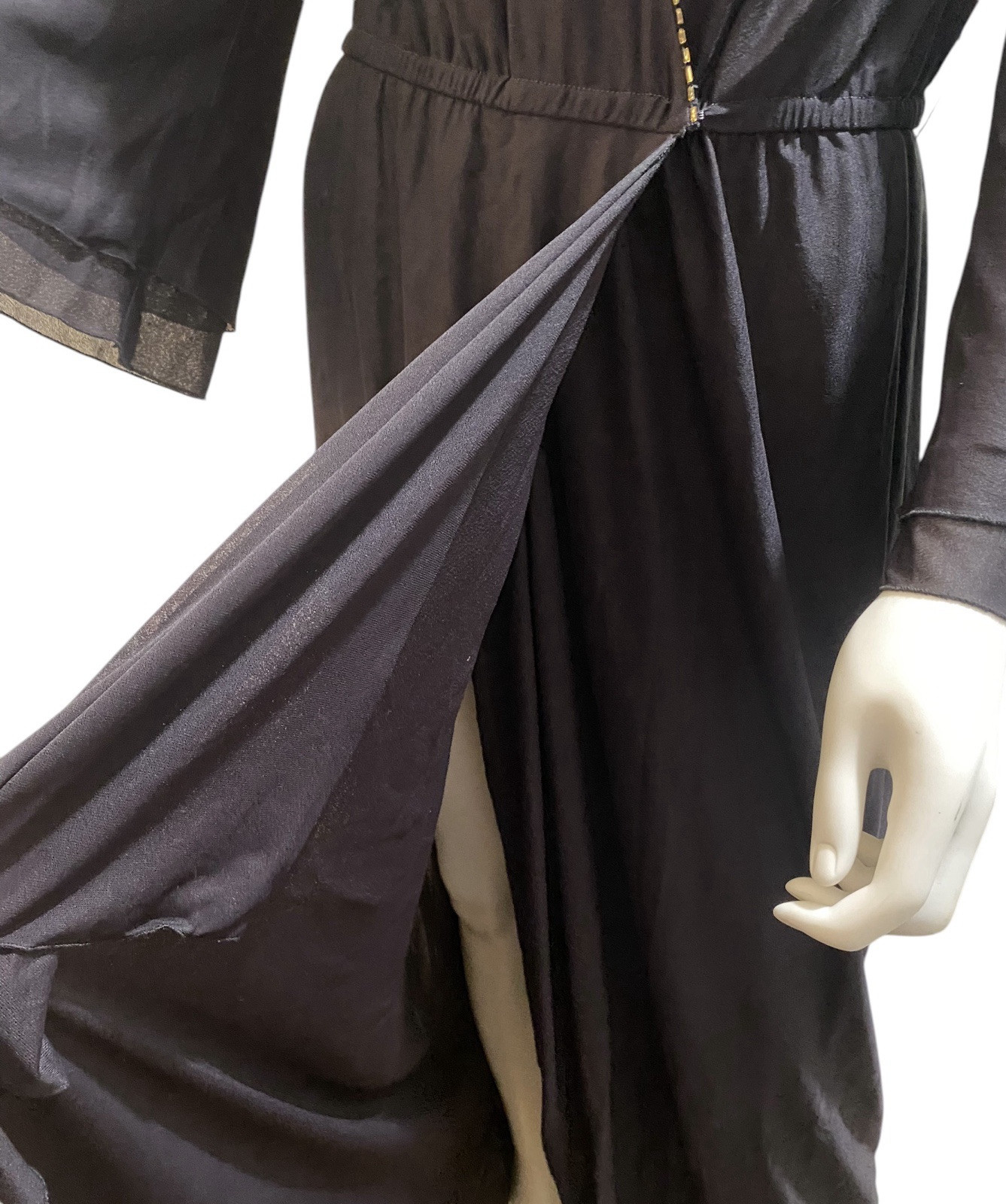 Med Lg Vtg Dress Jonathan Hitchcock Reuben Thomas Black Maxi Gothic Glam Vamp