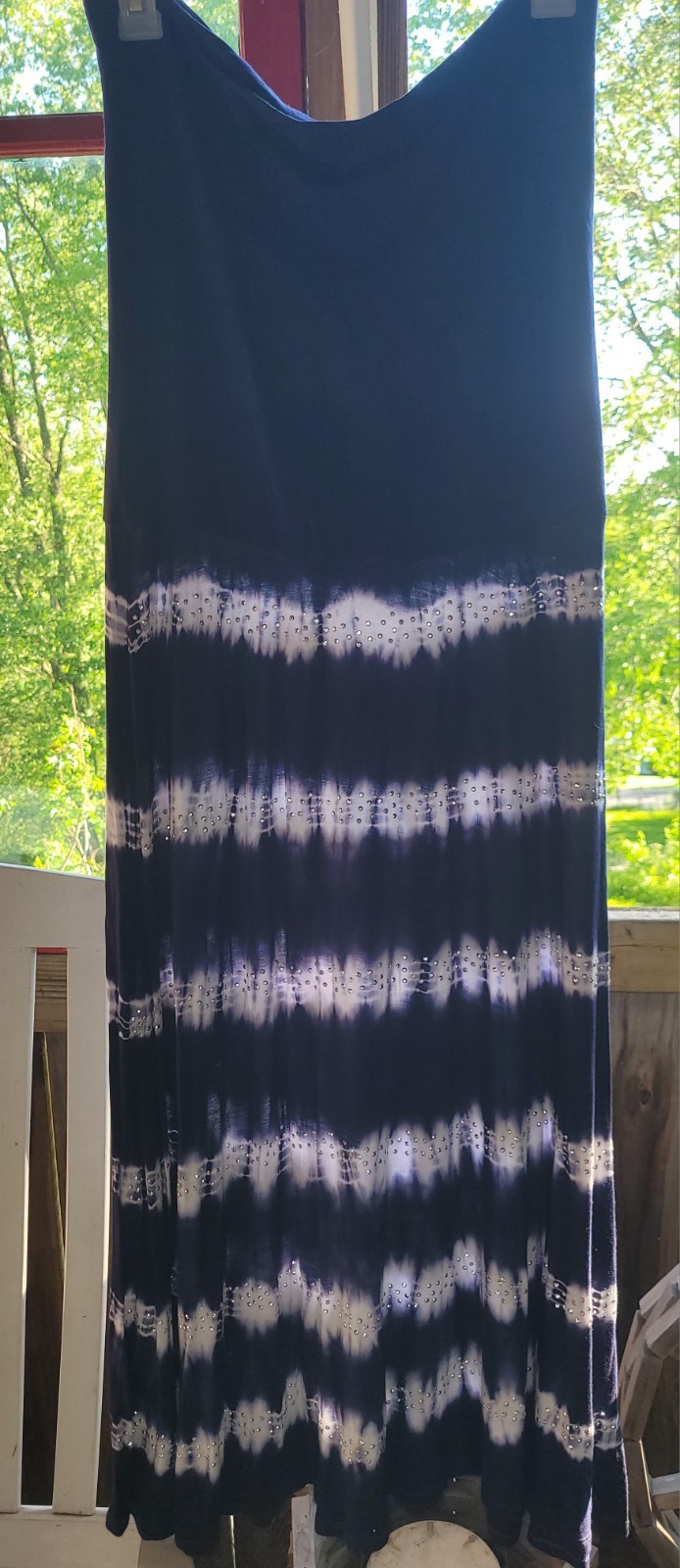Vintage INC International Concepts Tie Dye Sequined Maxi Skirt Size L