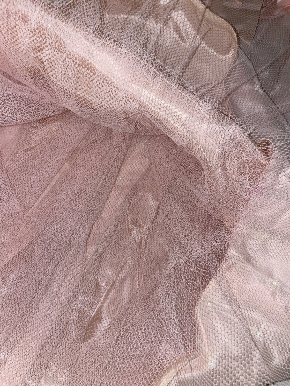 Vintage Womans 50’s Dress Jackie O Pink Party Prom dress Tulle Slip CHIFFON OVER