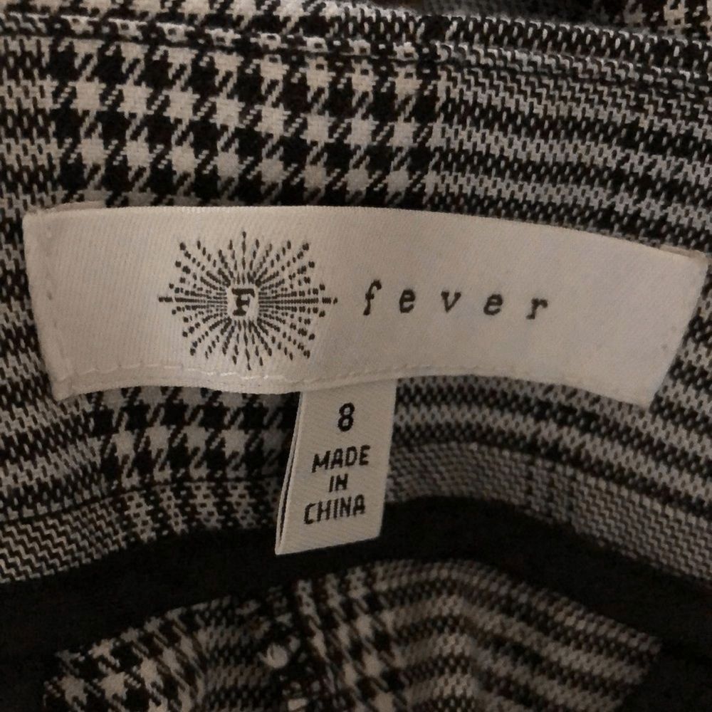 Fever Black & White Houndstooth W/Snakeskin Side Panel Trousers Sz 8 Blokecore