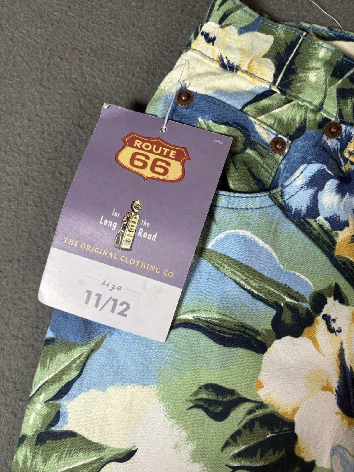 Vintage ROUTE 66 Flower Print pants Size 11/12 (28×26) NWT 90s Y2K 2000s