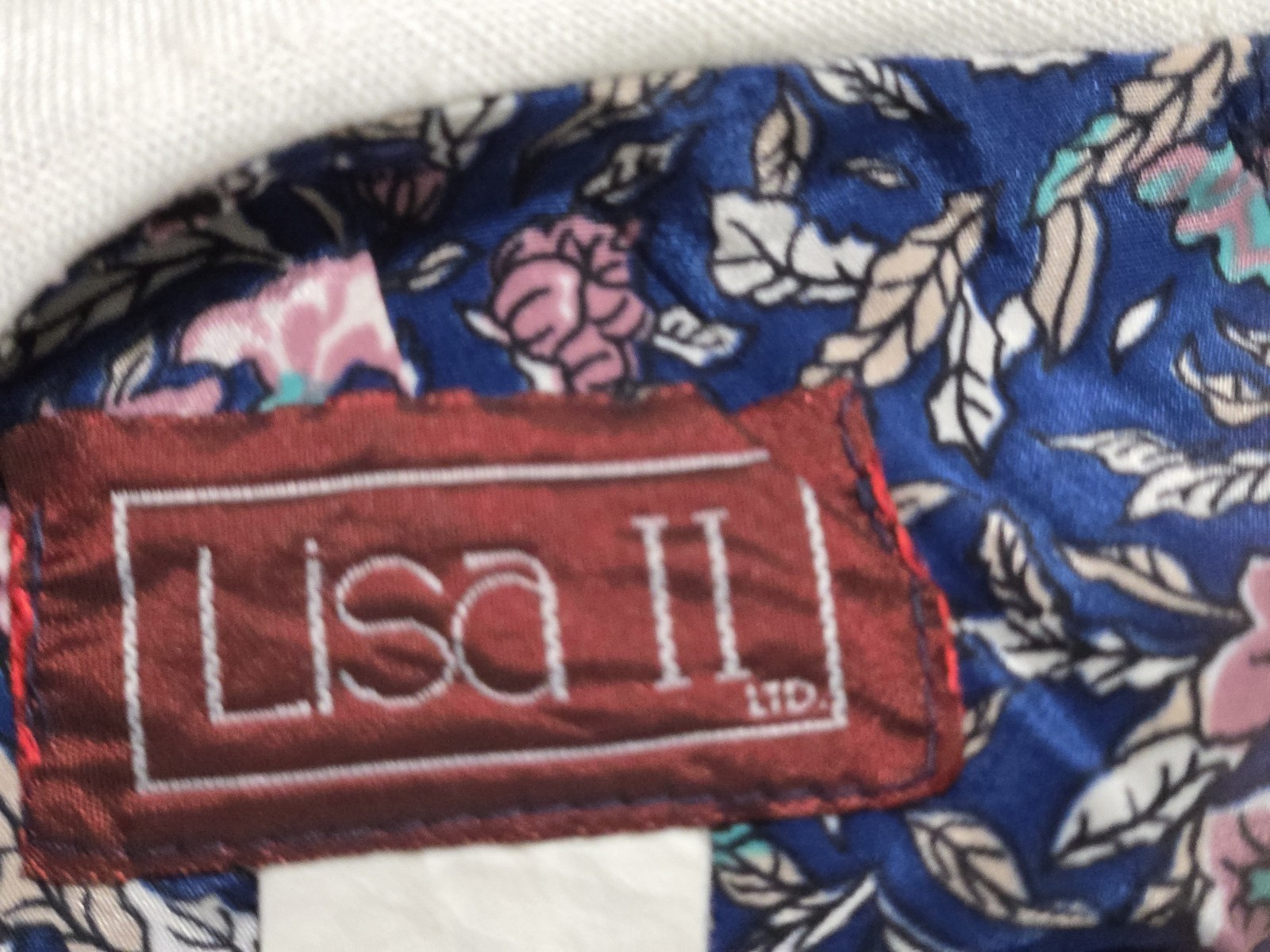Womens Vintage Lisa II Blue Floral Pleated Dress W Collar 3/4 Sleeves 10