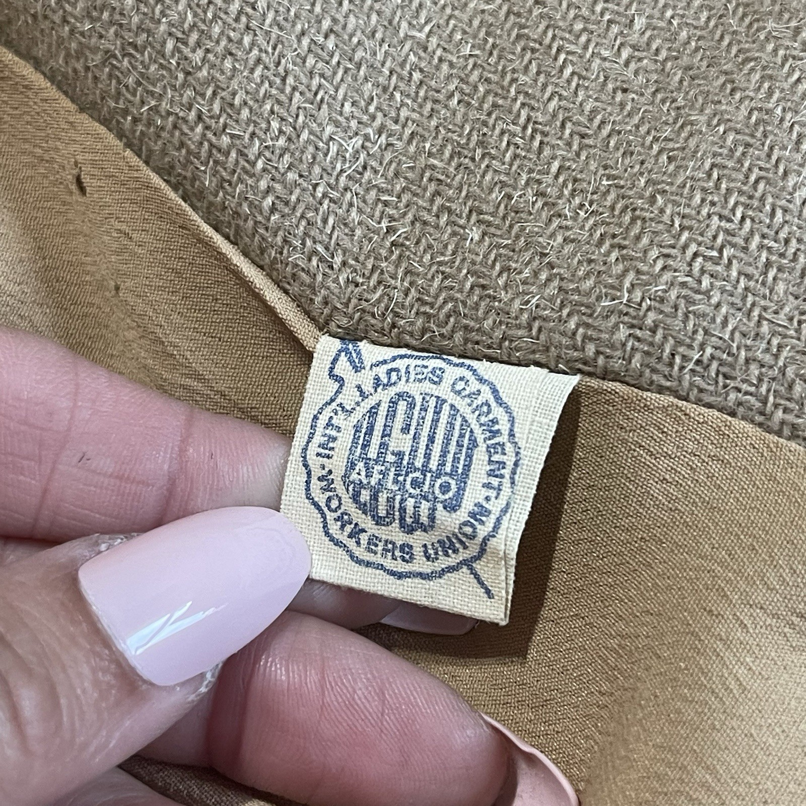 VINTAGE Women’s 2 Pc Set Beige International Ladies Garment Workers Union