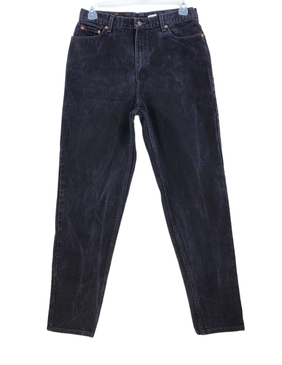 Vtg Levis 512 Black Denim Jeans Wmns 16 R 32×32.5 Hi Rise Slim Tapered USA 08/97