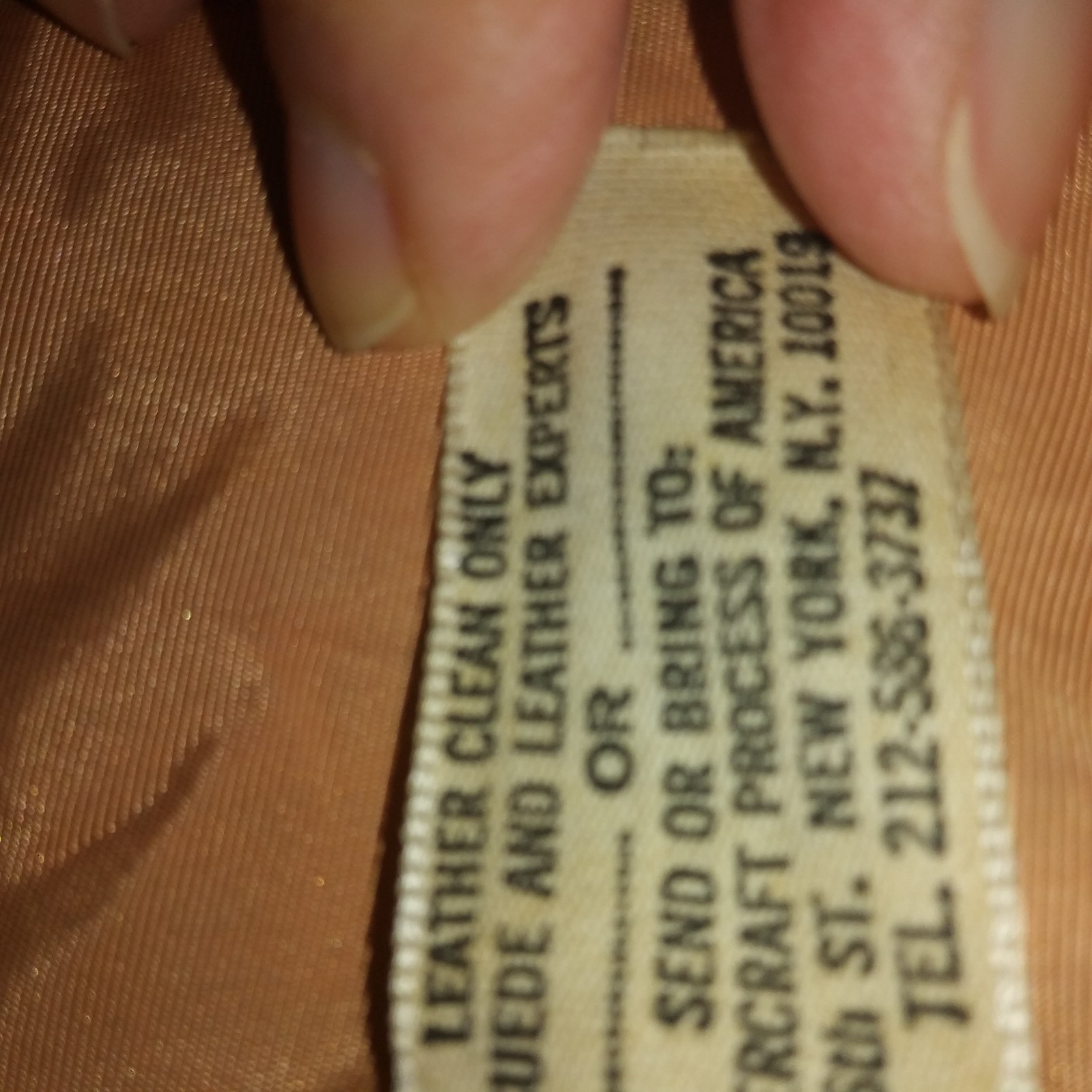 Vintage 24 K Leather By Dan Di Modes Coat Beige Gold size 12 approx