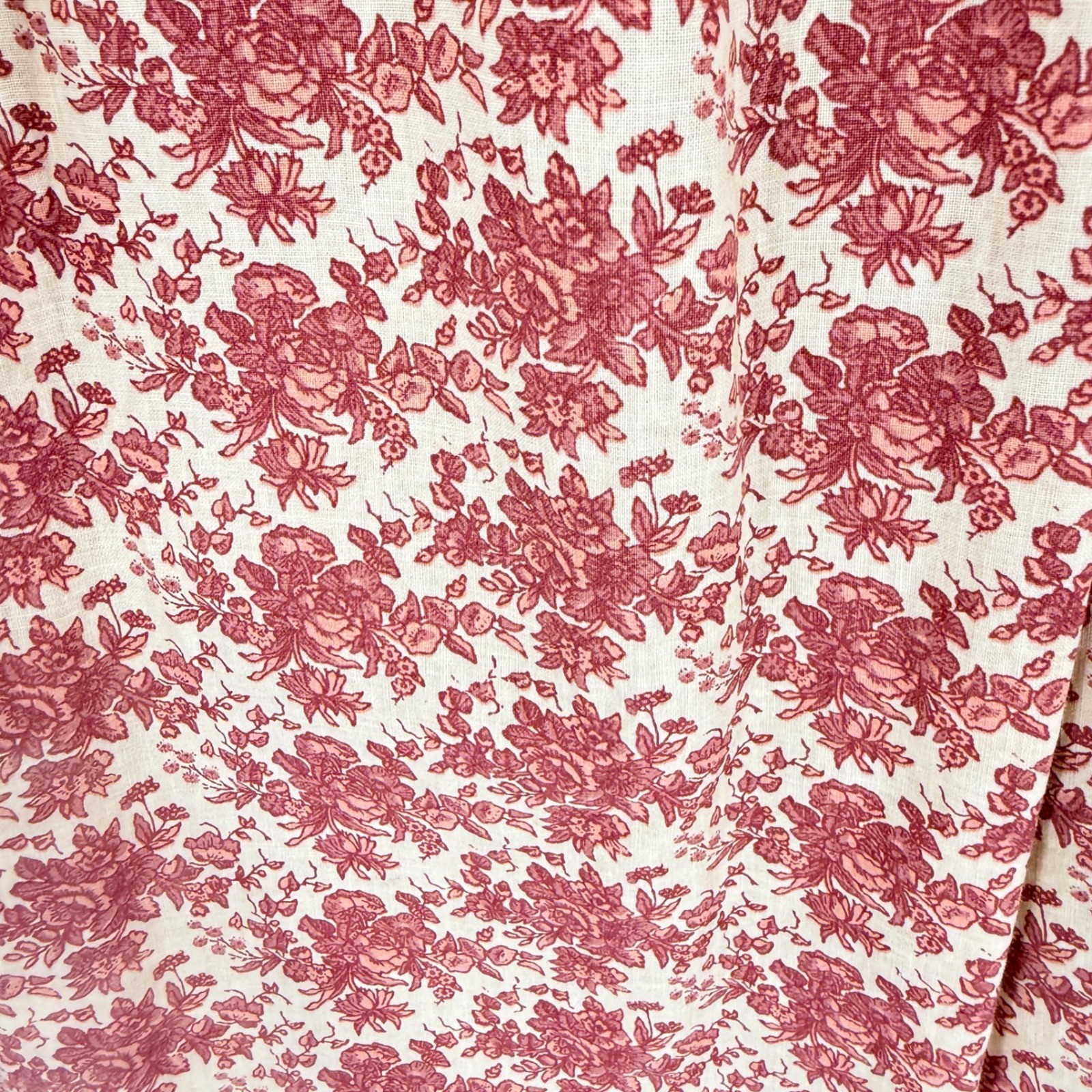 Vintage Young Traditions Floral Skirt Size 4 Cream Mauve Cottage Boho Romantic