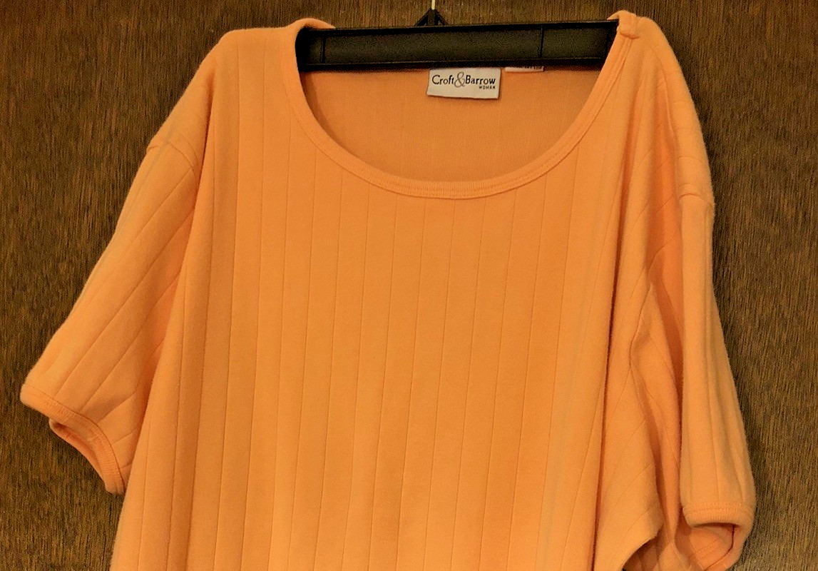 Women’s Plus Sz 20W Short Sleeve Cotton Croft & Barrow 27 Long 26 Chest Top