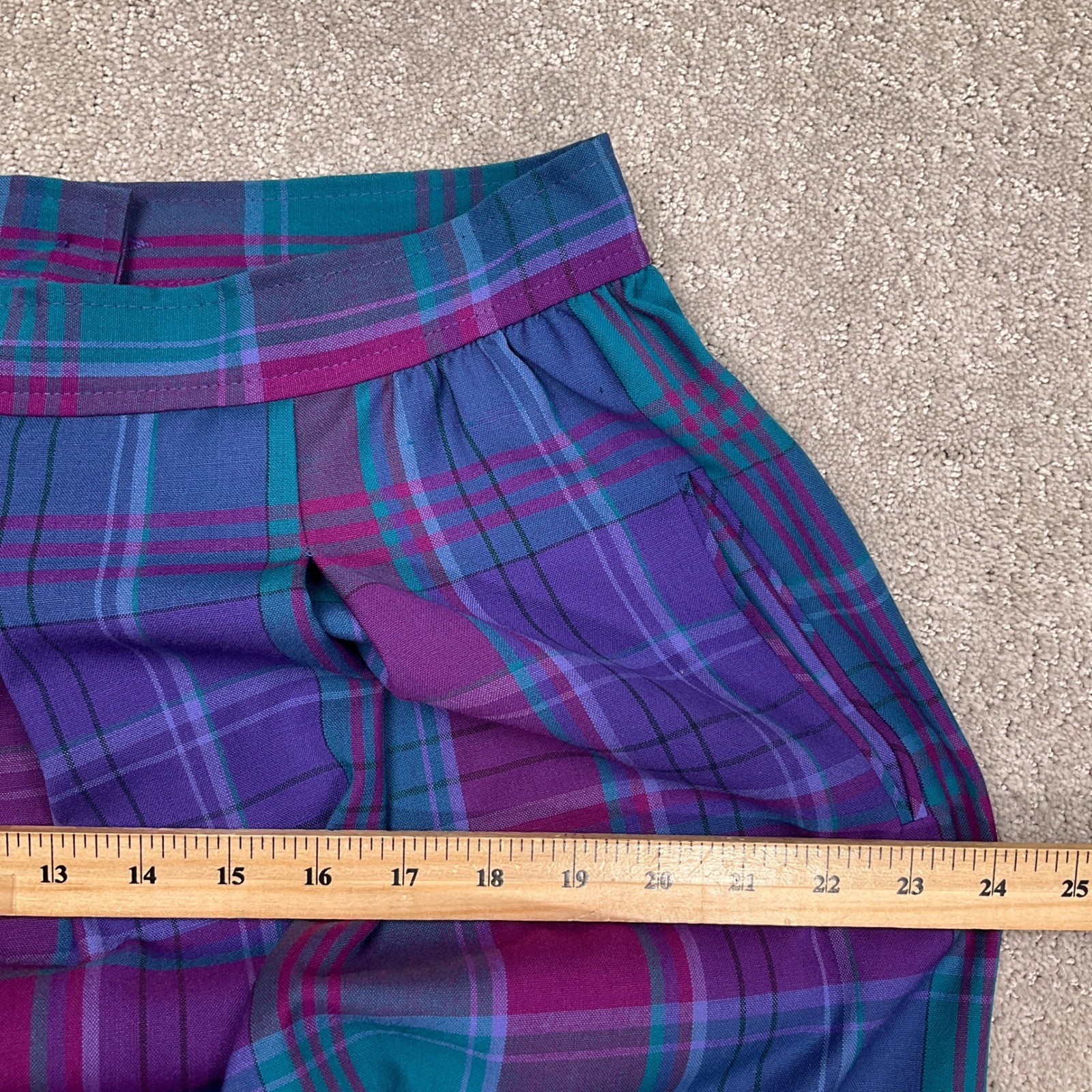 Pendleton Set Womens Medium/14 Purple Teal Tartan Plaid Preppy 90s Office VTG