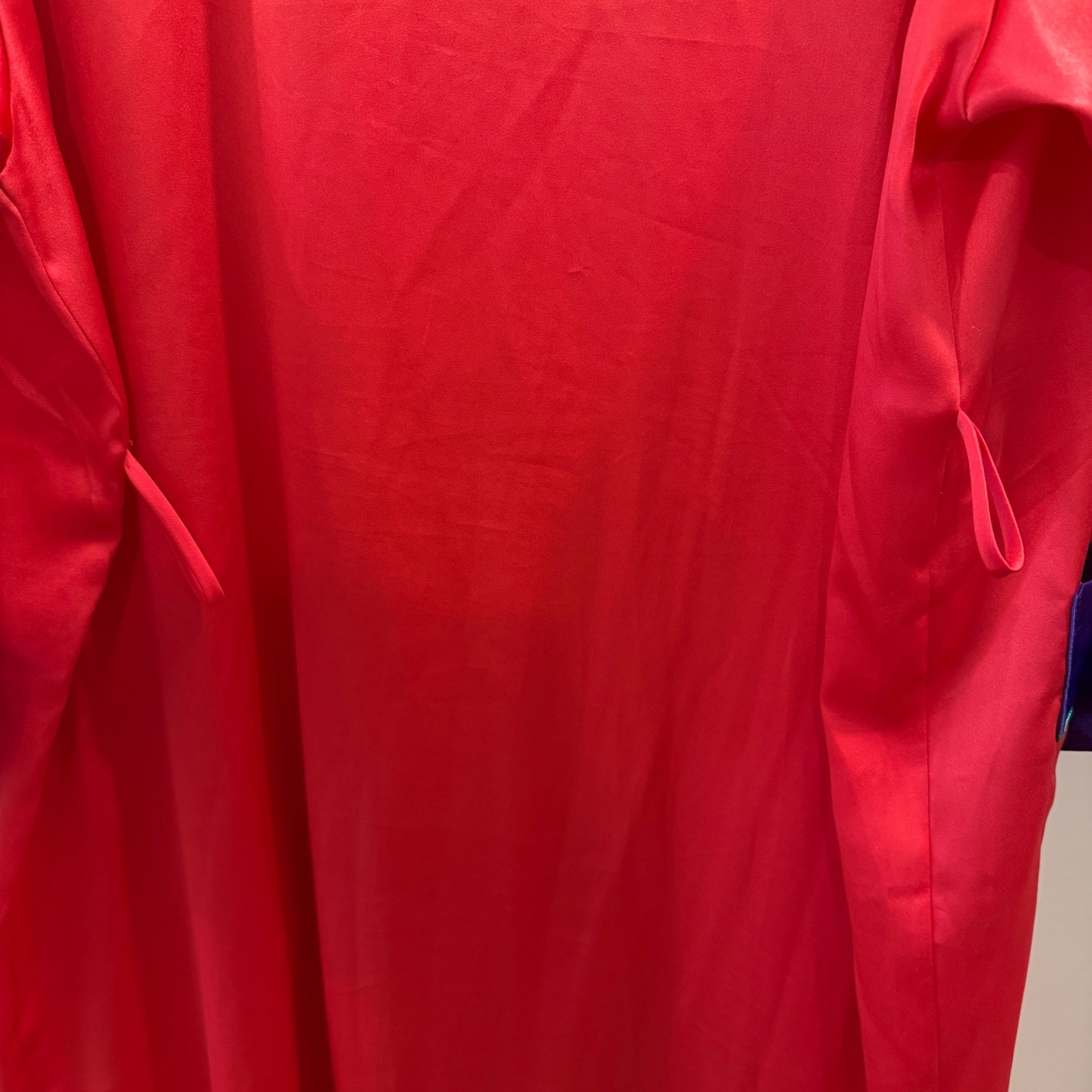 Vintage Victorias Secret Gold Label Red Purple Colorblock Satin Robe ML Long