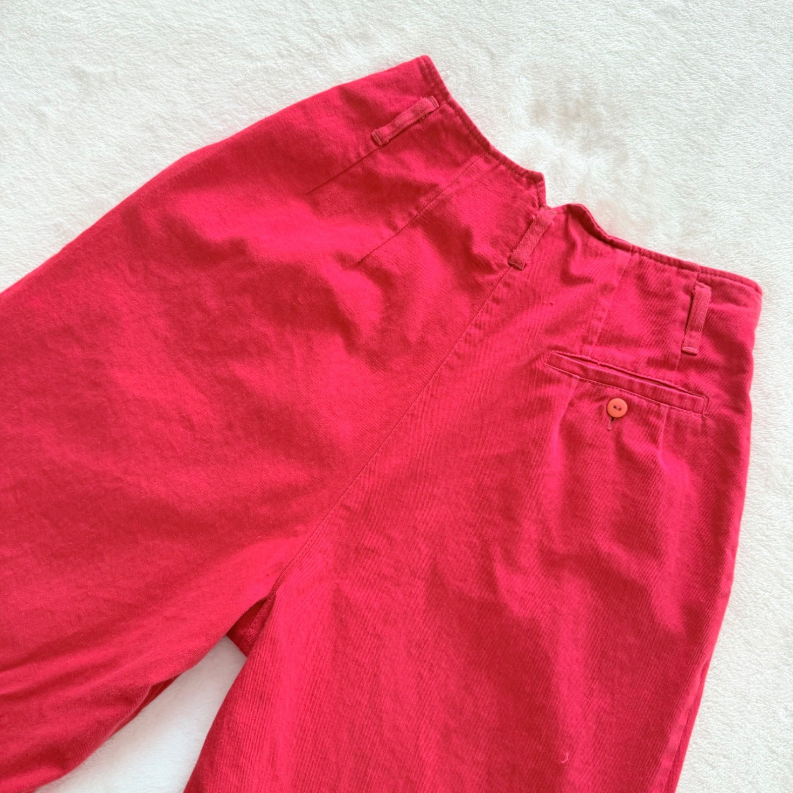 Vintage Rafaella Pink High Waist Pleated Pants Womens 10 100% Cotton Made Greece