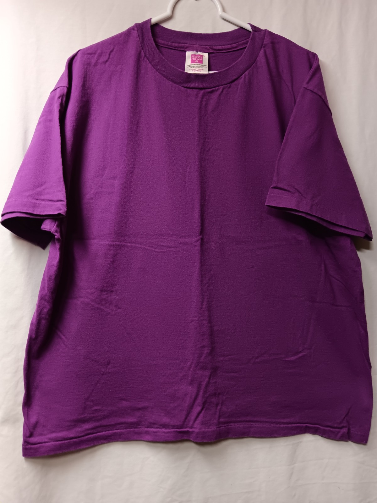 Vintage 90s Hanes Her Way Short Sleeve Shirt Top Women’s Size X-LARGE Purple