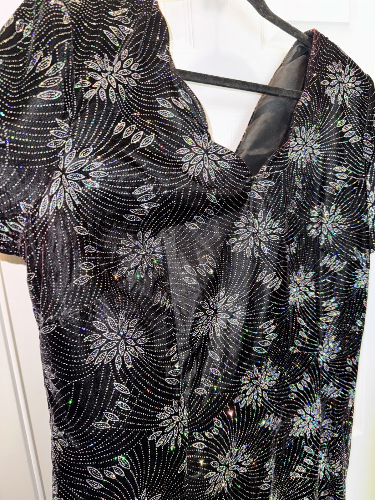 Vintage Diana Marco Mayvens 1980’s Sparkly Cocktail Holiday Party Dress Holo EUC