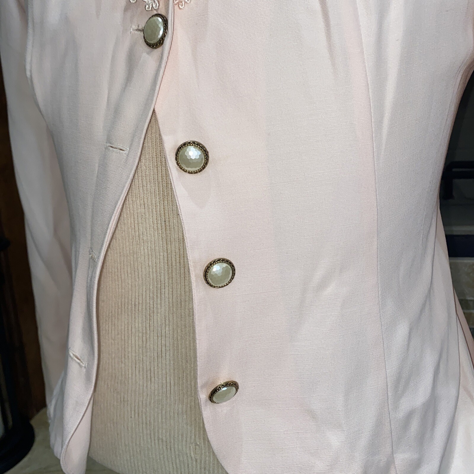 Vintage 80’s 90’s Perceptions Irene Women’s Pink Blouse Jacket Pearl Size 14 NEW