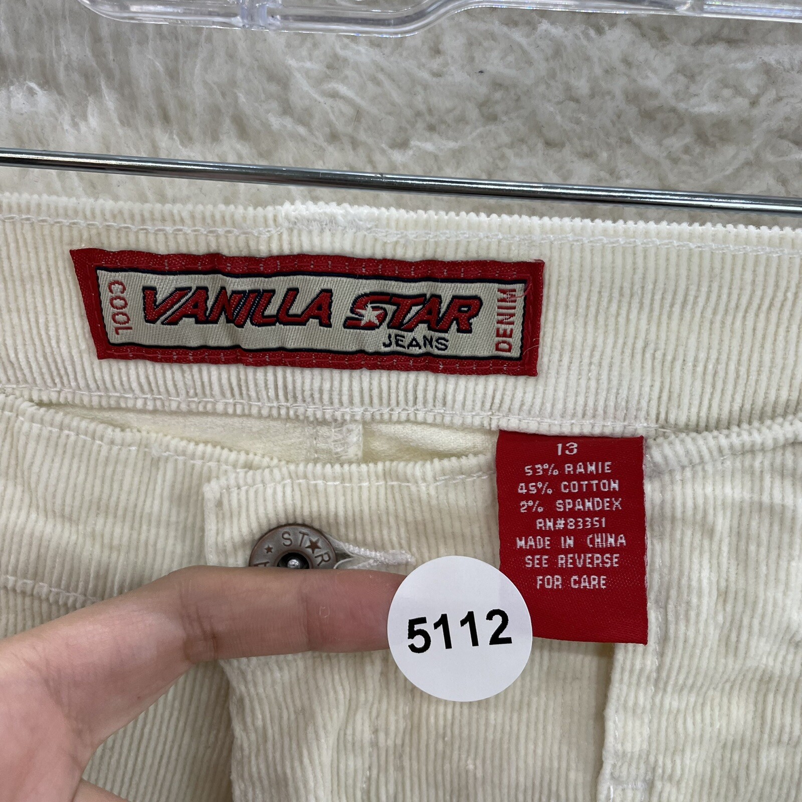 NEW NWT DEADSTOCK Y2K Vintage Corduroy Pants 12 14 31 32 White Cream Ivory Flare