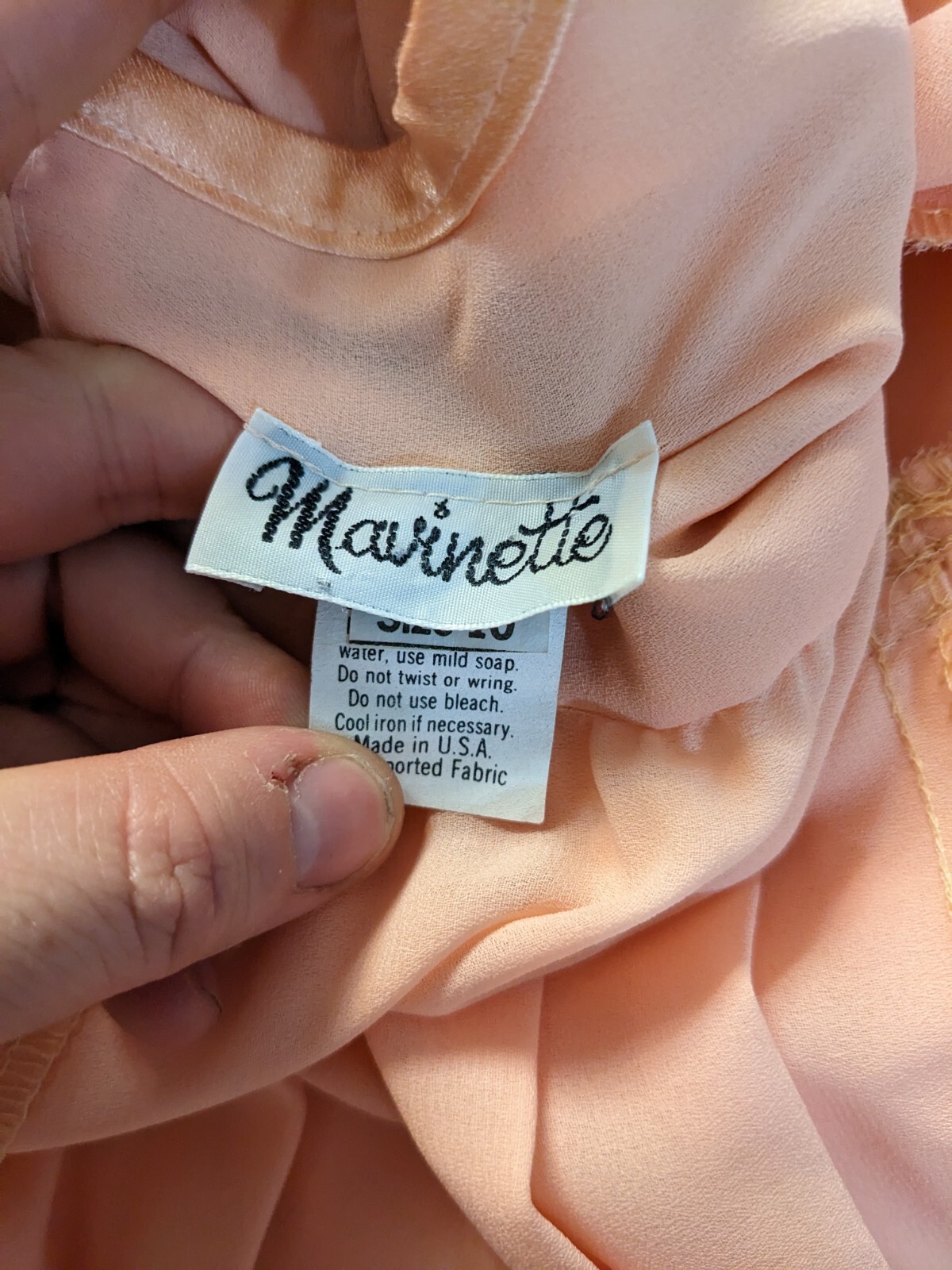 VTG Marinette 1970s Pleated Blush Pink Long Sleeve Dress Secretary Sz 10 Medium