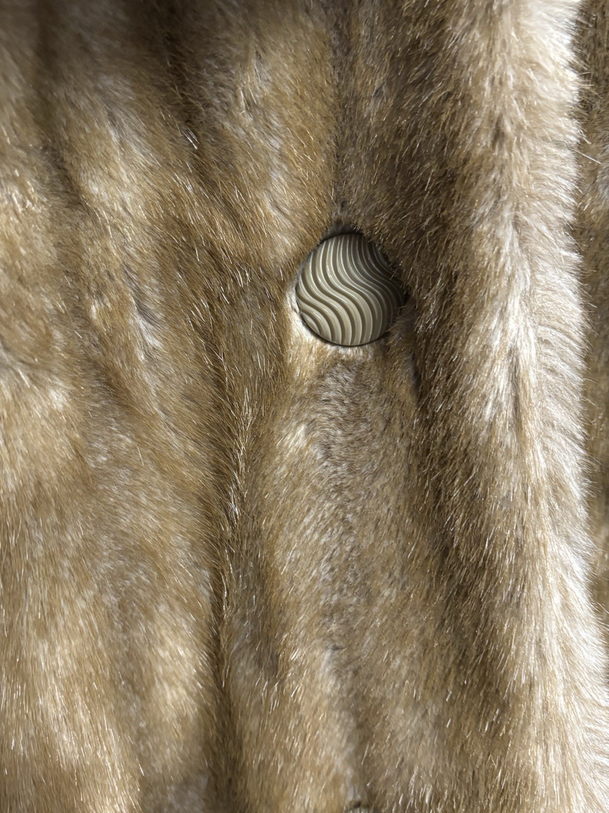 Vintage Hillmoor New York Faux Fur Collar Coat Jacket Brown Leather Look USA Mad