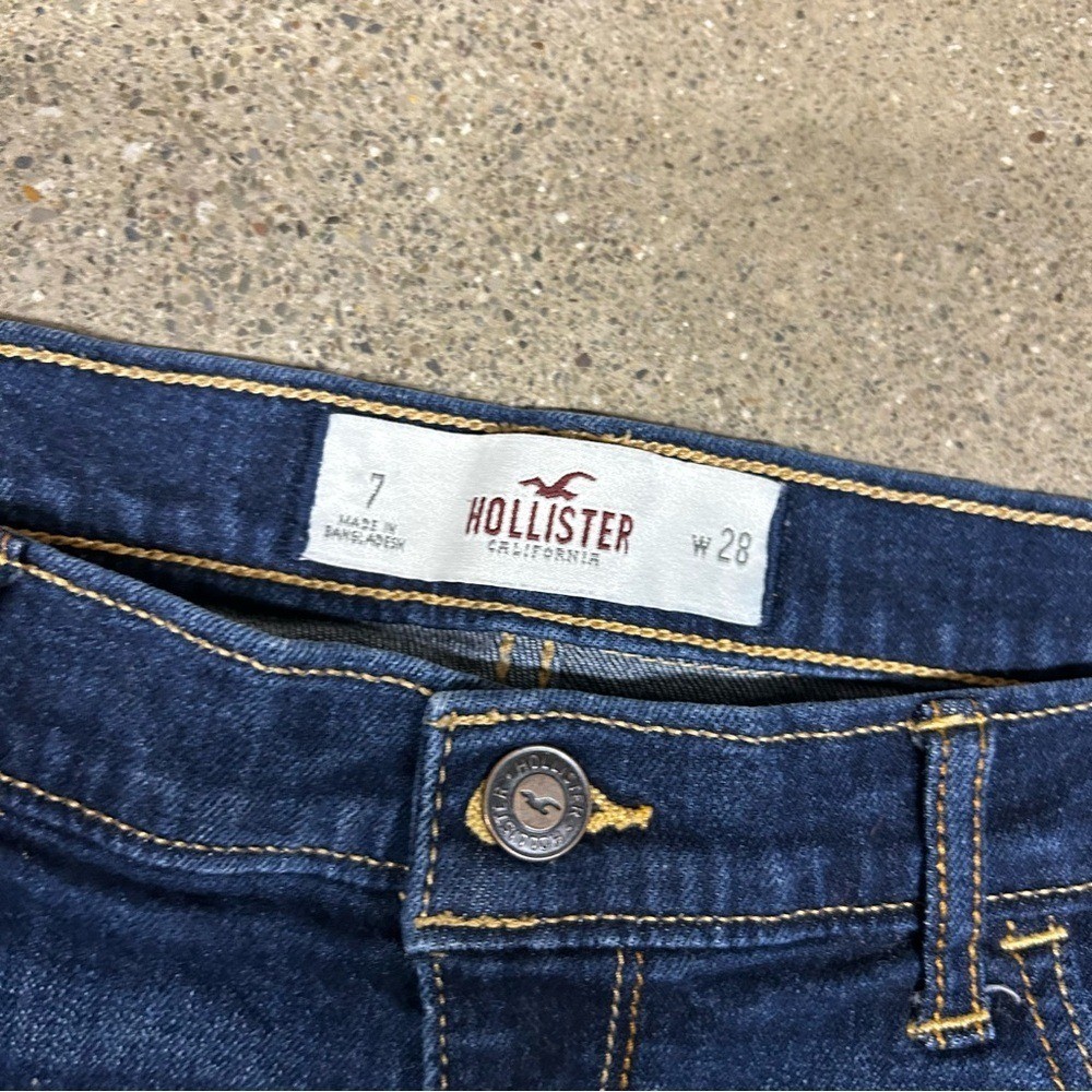 Hollister Denim Shorts Womens 7 Blue Y2K Mini Micro Thigh High Grunge Girlie 00s
