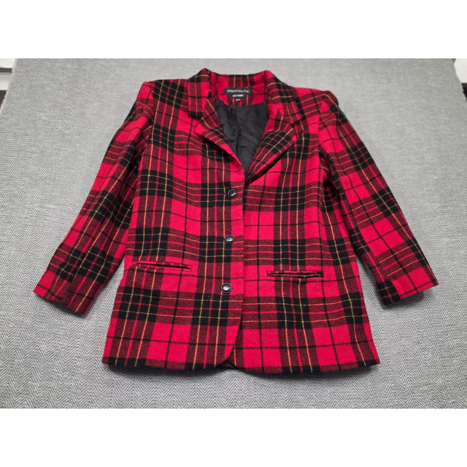 Vintage Donnybrook Red Black Plaid Blazer Jacket 11/12 Ukraine 90s Grunge Punk