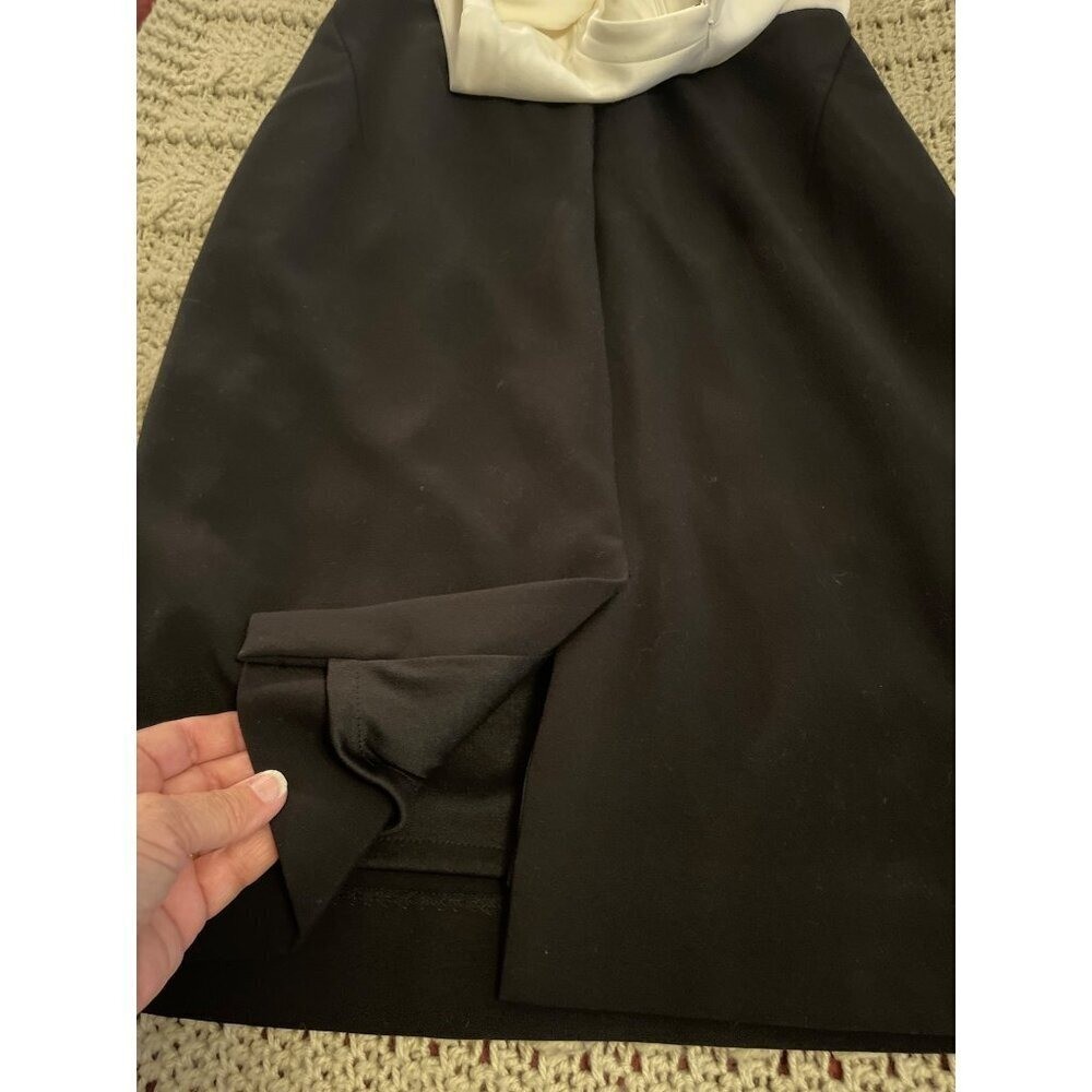 Tahari Arthur S. Levine Sleeveless Colorblock Dress Size 6 Black & White