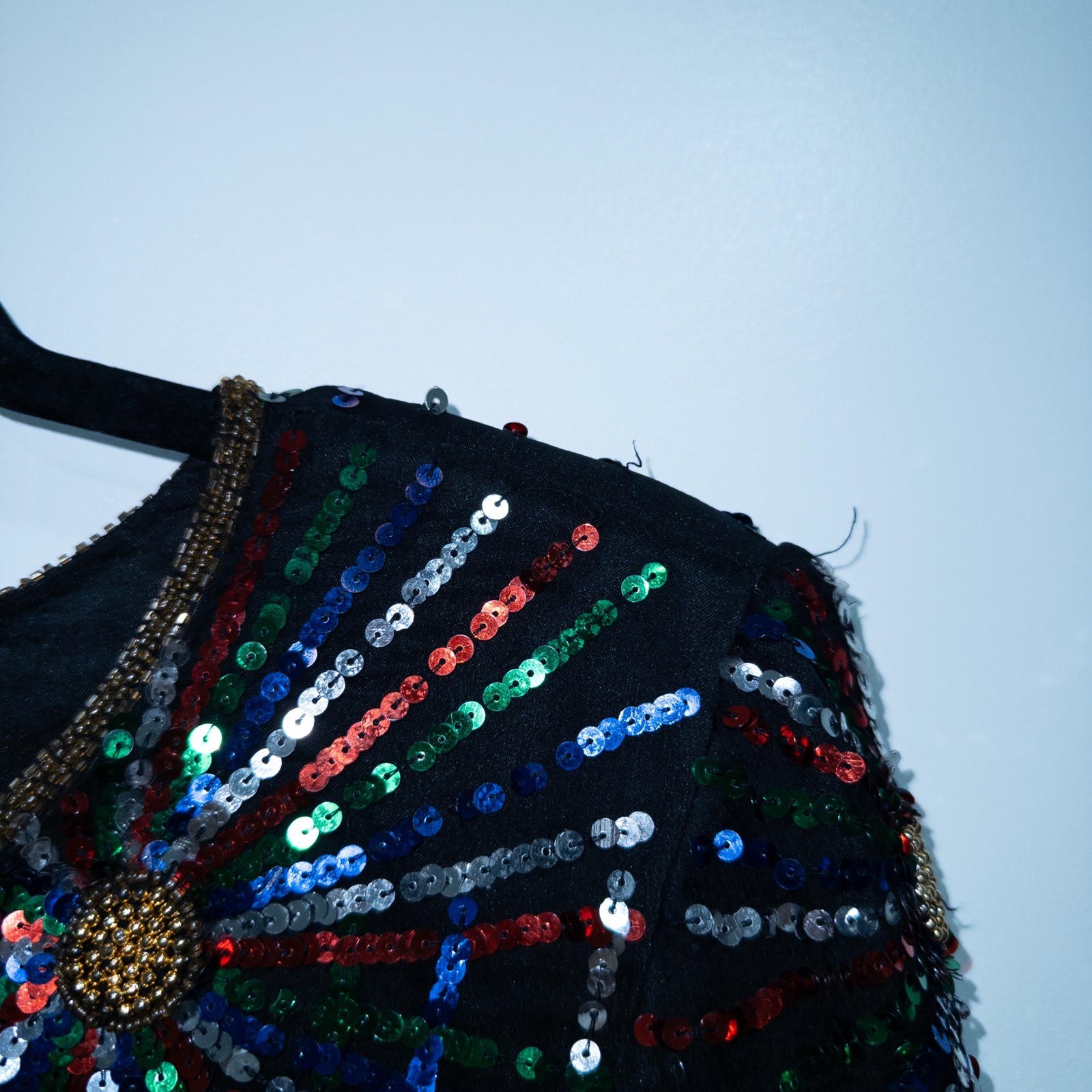Jean For Joseph Le Bon Black Rainbow Sequin Silk Blazer Medium