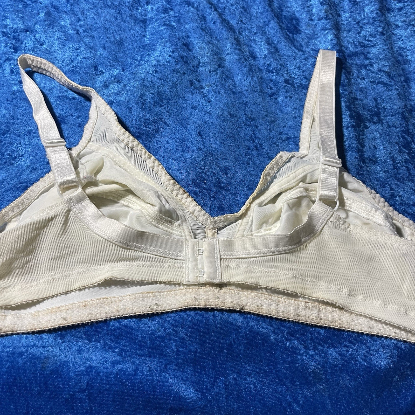 Vintage Nylon Bra 40b White Fair Condition As Is