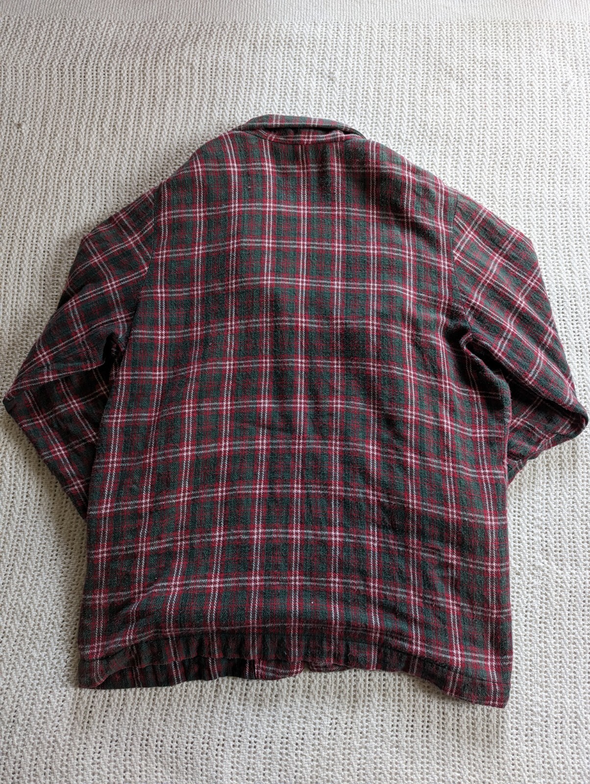 VTG Tangibles Shirt Jacket Blazer 1 Button Front Red Plaid Flannel Womens Medium