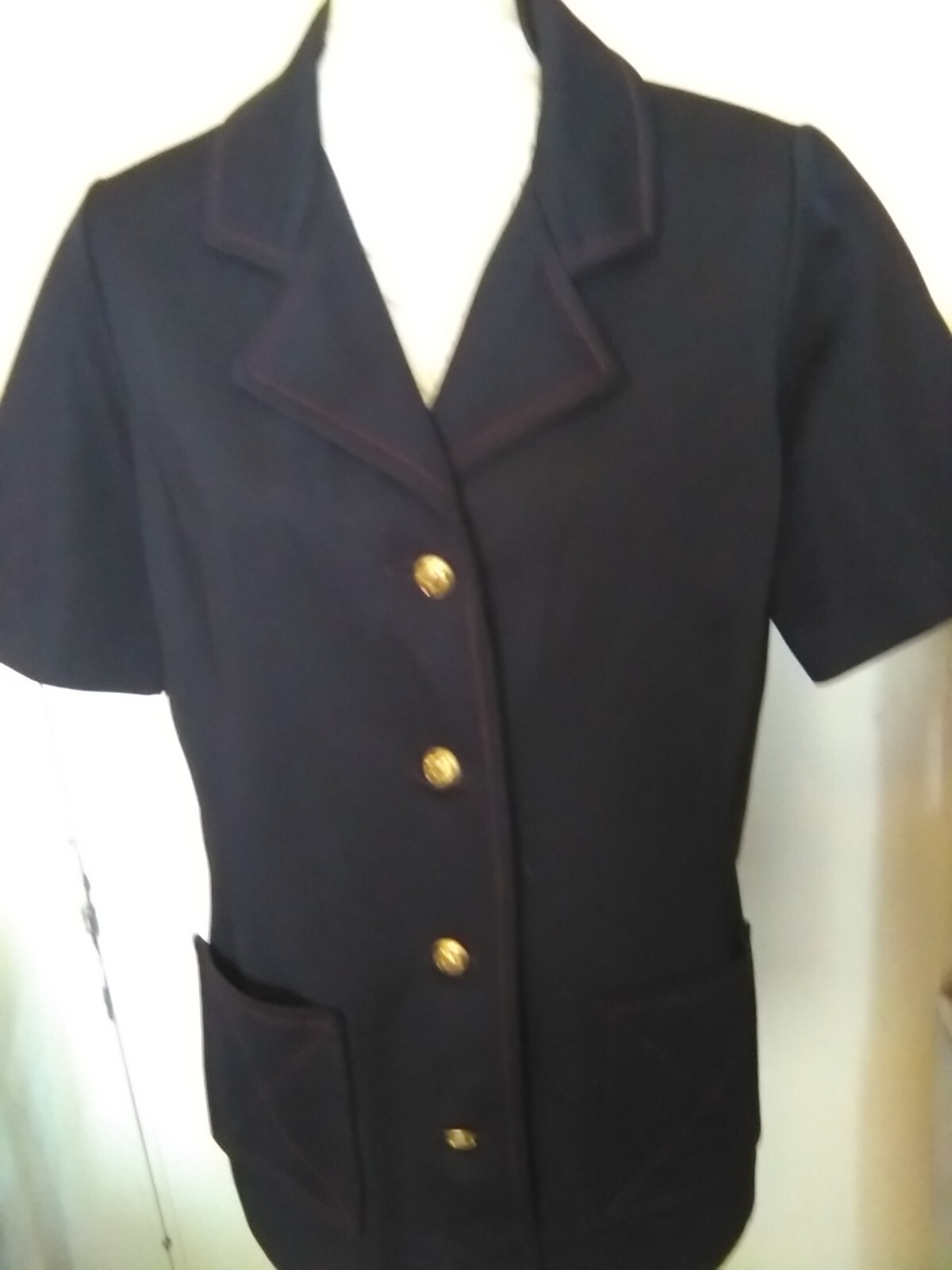 Size 18 Kimberly Trevira Dark Blue Jacket Gold buttons Top
