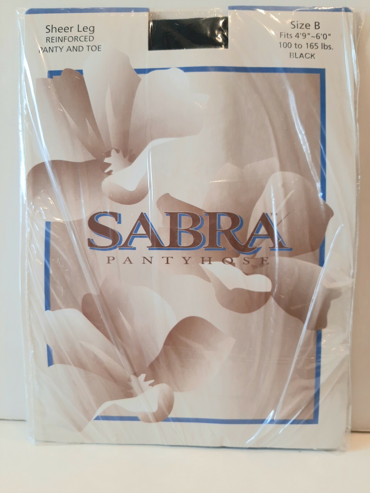 New Sabra Pantyhose Black Size B 4’9″ – 6’0″ 100-165 lbs. Nylons Vtg NIP Sealed