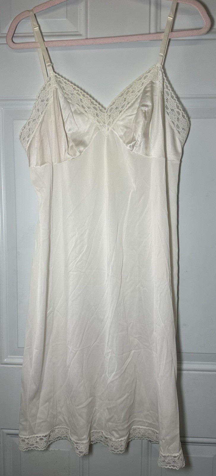 Vintage Vanity Fair Ivory Slip Size 38/24” Made In USA