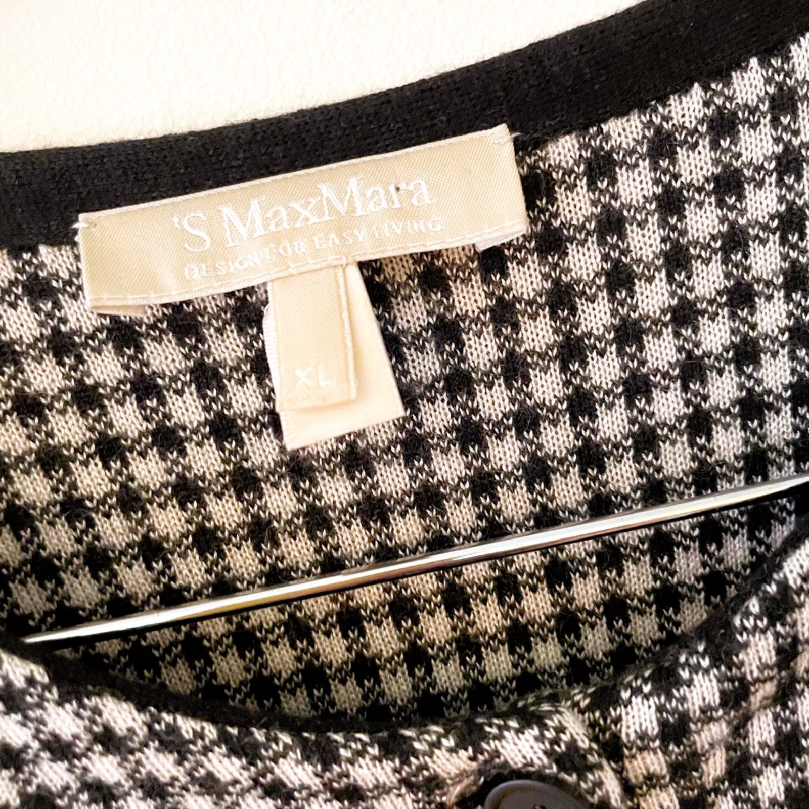 Vintage Max Mara Houndstooth Cashmere/Silk Dress, Size XL