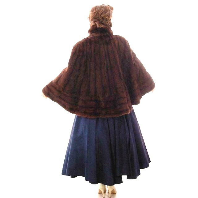 VTG 40s Dark Brown Sable Fur Convertible Stole Cape Hollywood Glamour O/S