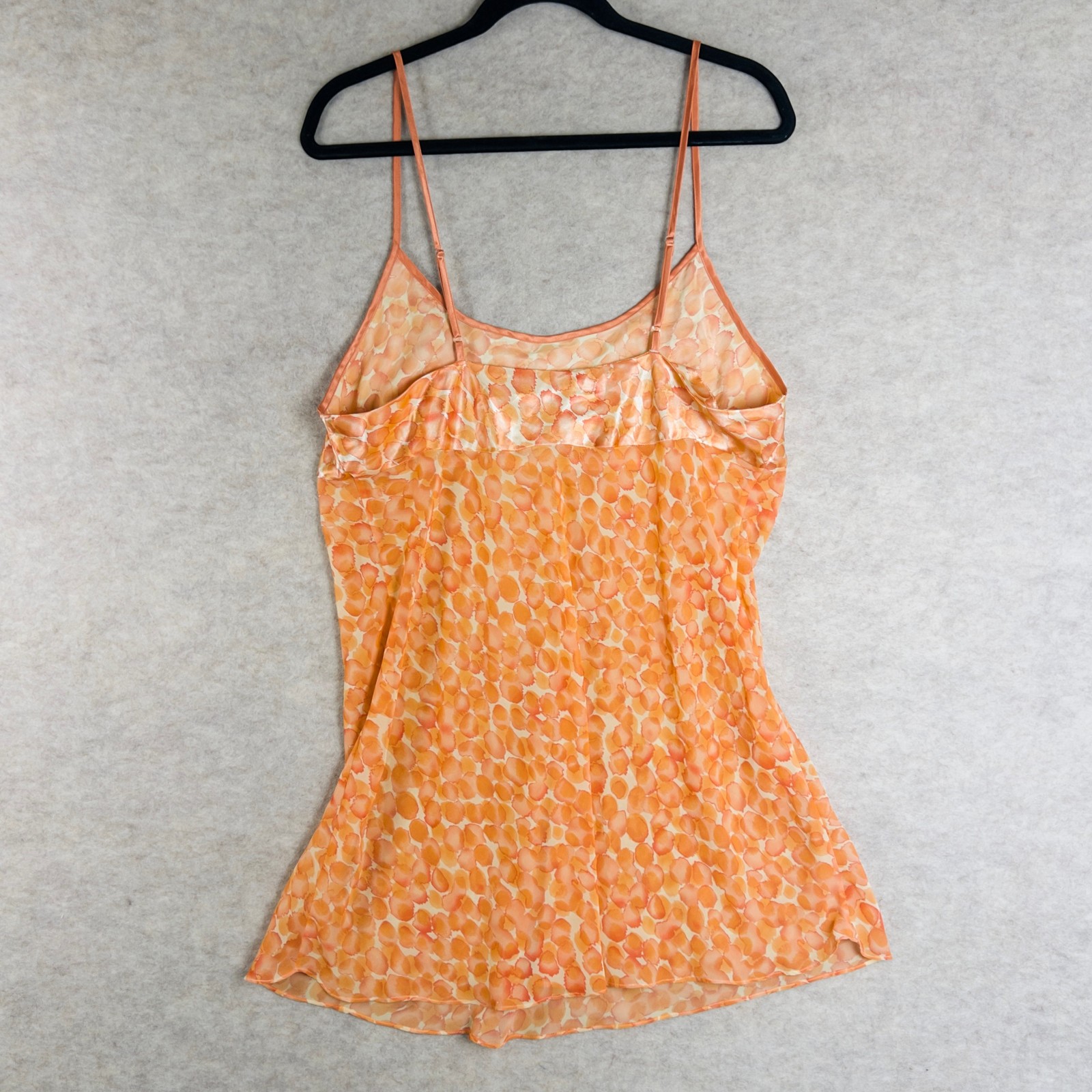 Vintage Inner Most Slip Dress Sz L Orange Polka Dot Babydoll Mini Evening