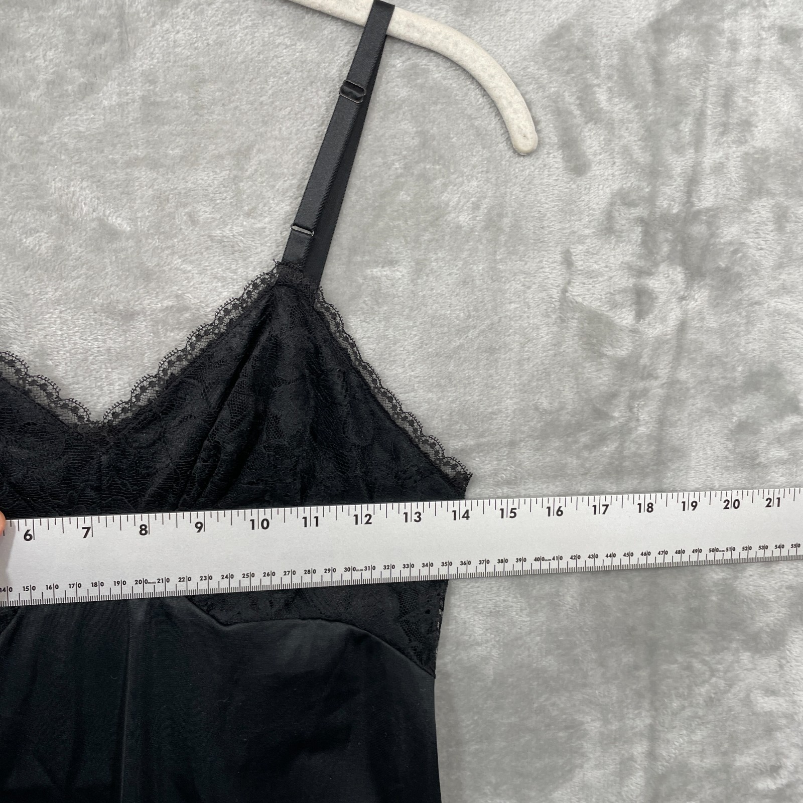 Vintage Vanity Fair Slip Dress Womens 38 S Black Lace Nylon Coquette Sexy Midi