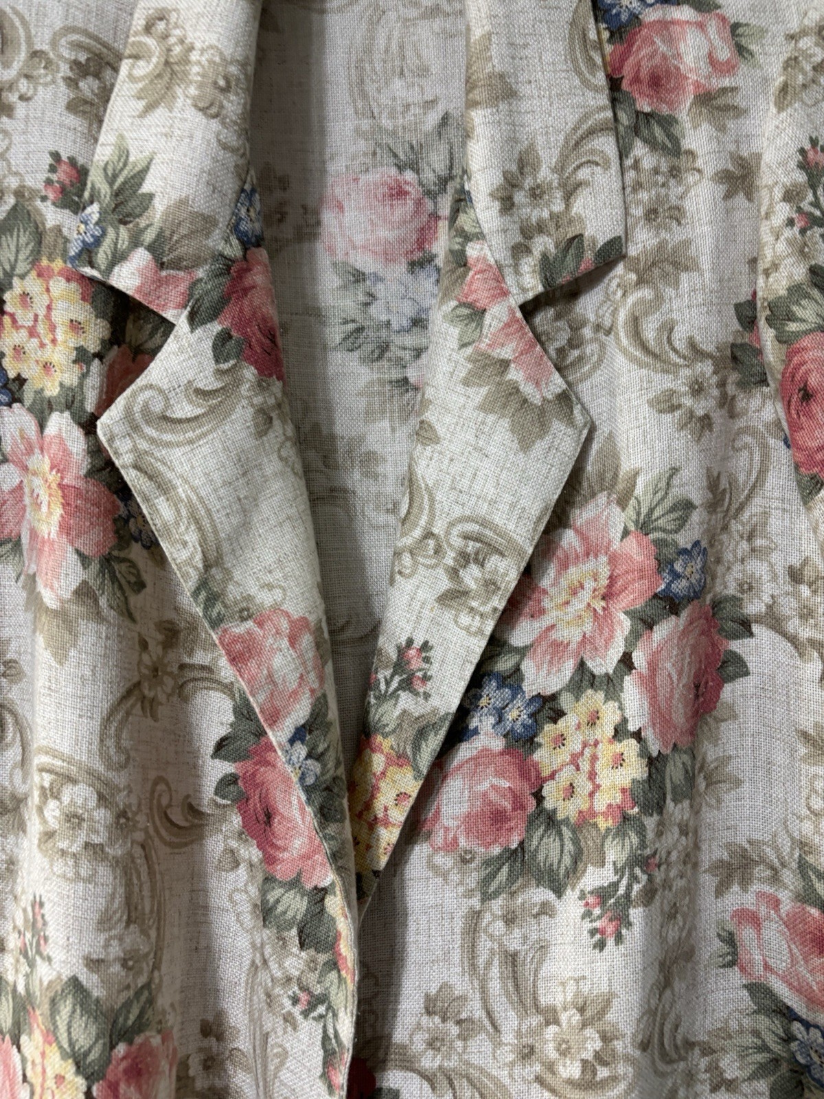 Y2K Vintage Boho Cottagecore Floral open front blazer Jacket 18W Joanna Brand