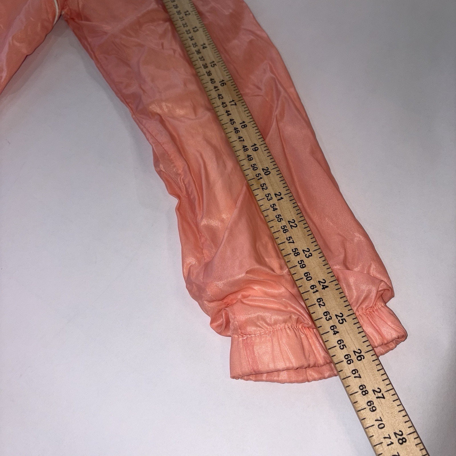 Vintage 80s 90s Windy Weather Windbreaker Peach Pastel Retro Shell Jacket Sz S