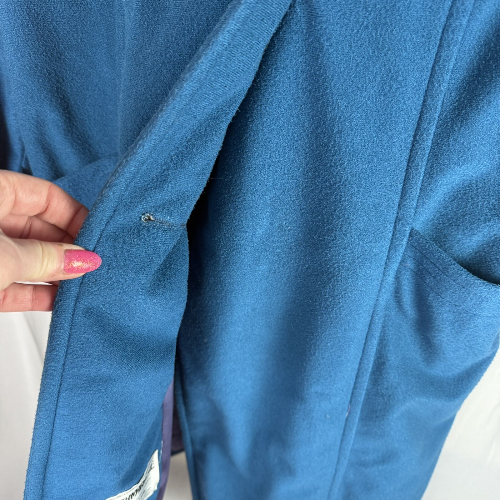 Vintage Kashmiracle by Wellington Made in USA Teal Long Coat 80’s Retro