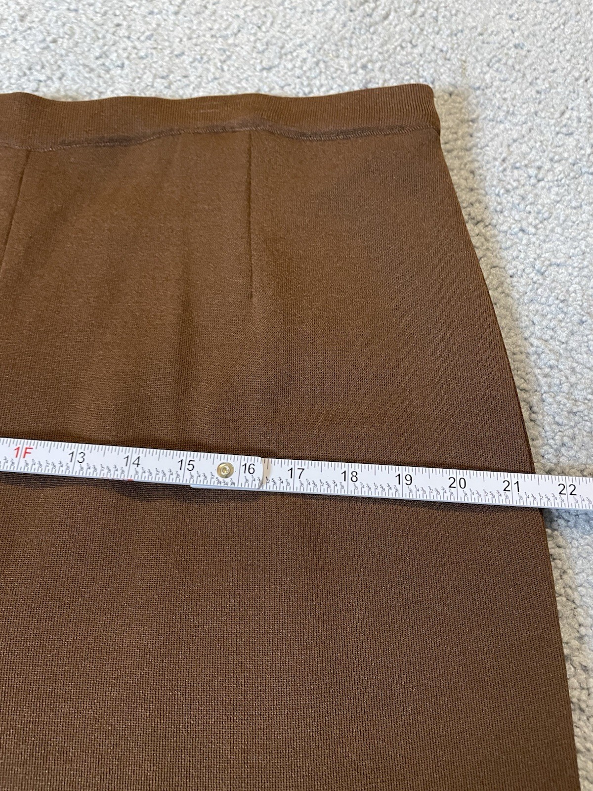 Vtg 70s Marlis Woman Knit Straight Pants 2X Brown Rayon Blend Pull On Athleisure
