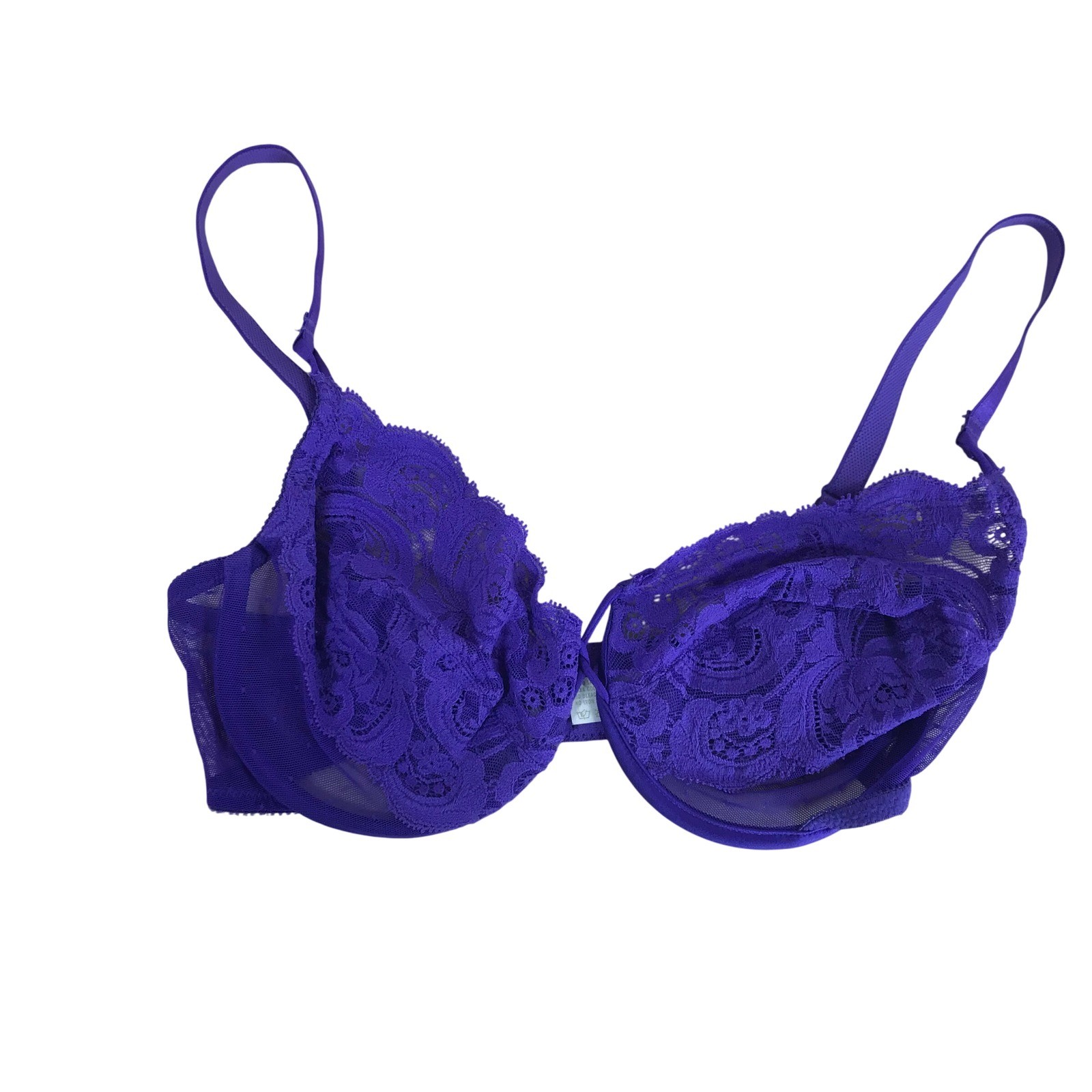 Victoria’s Secret Vintage Gold Label Purple Floral Lace UnlinedUnderwire Bra 34D