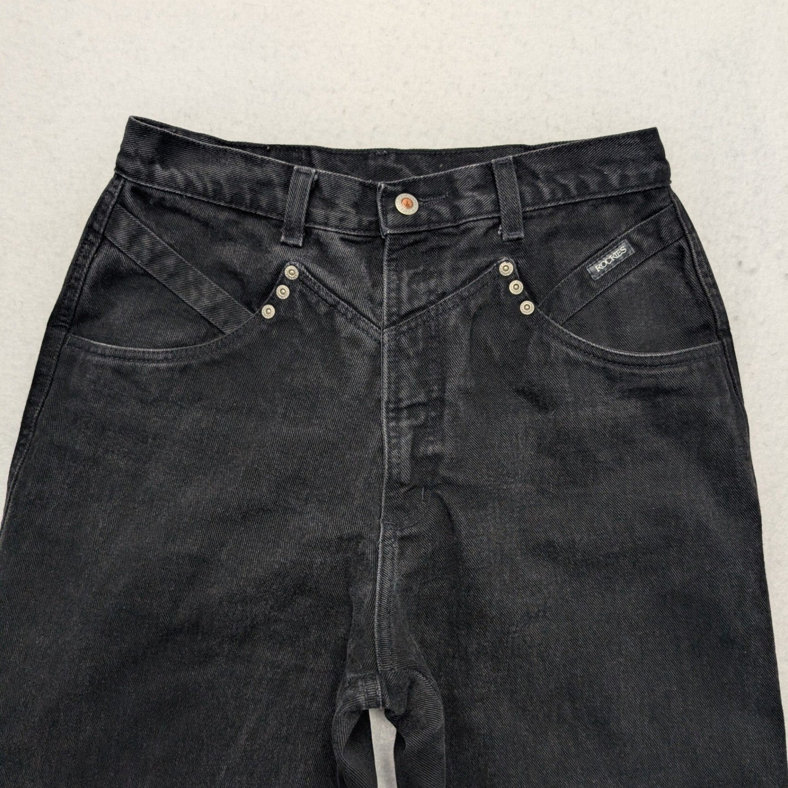 Vintage Rockies High Waisted Western Studded Black Jeans 32/13 26 430215