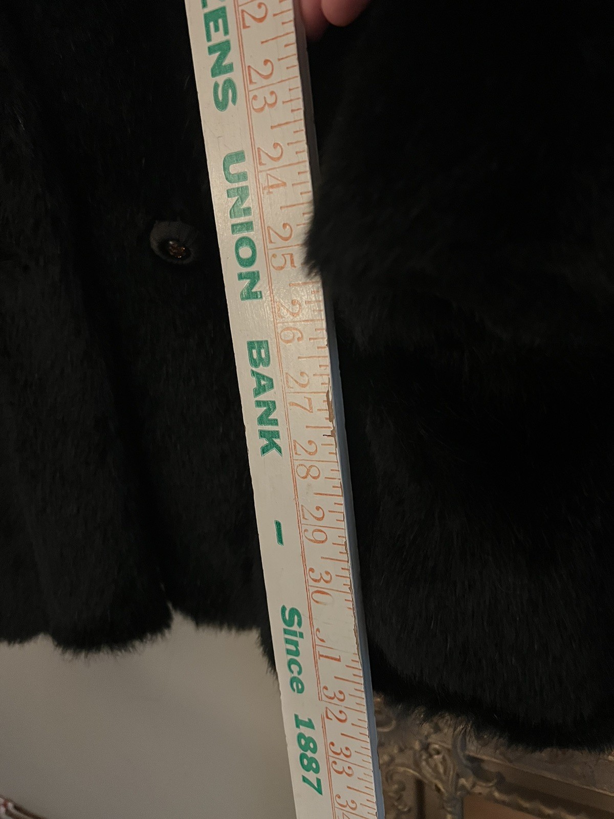 Vintage 60s Custom-Made Black Mink Faux Fur Coat SIZE Small Cocktail Classy