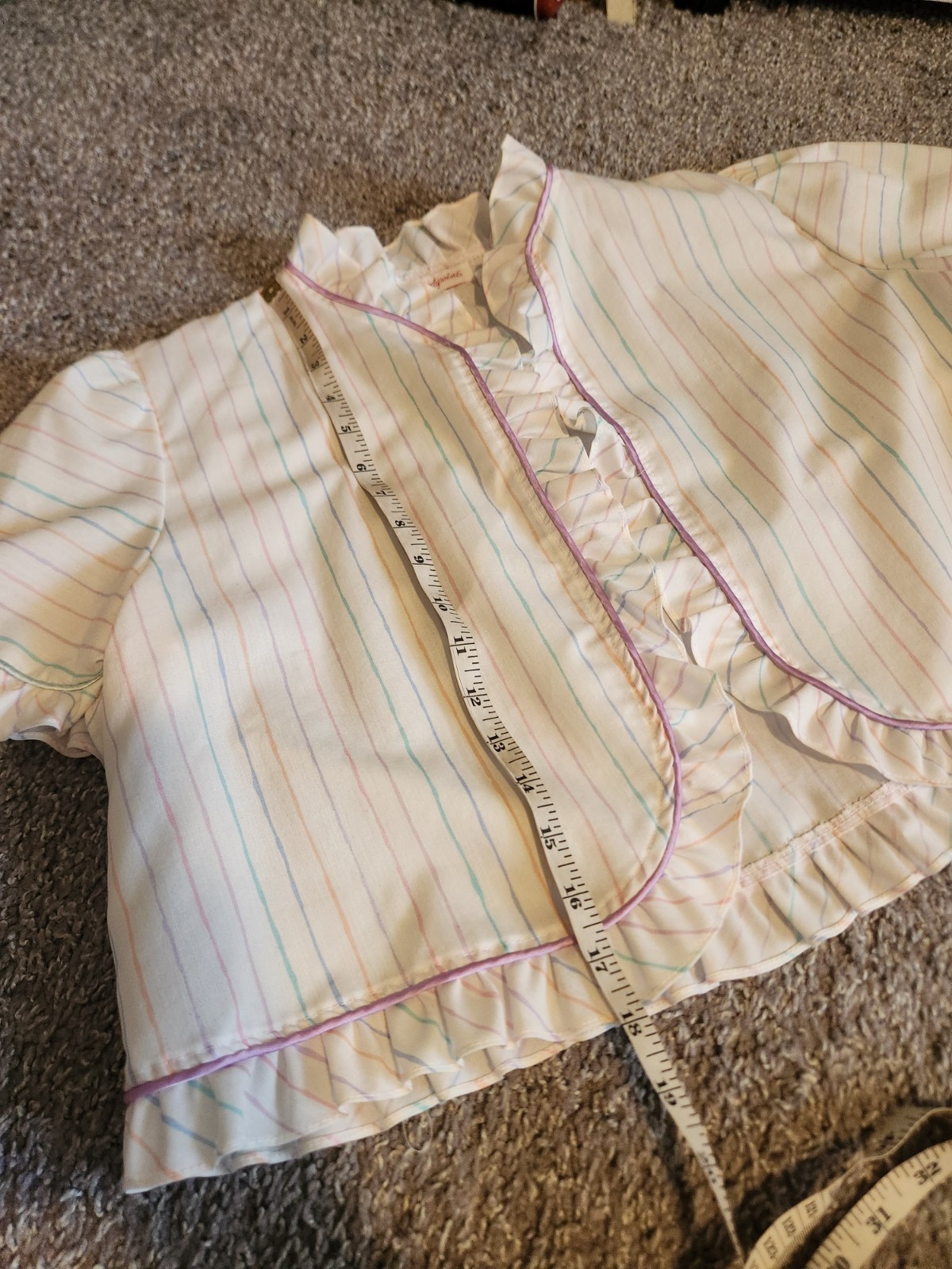Vtg Brandywine 2-Piece Set Striped Tiered Maxi Prairie Dress & Bolero Jacket M