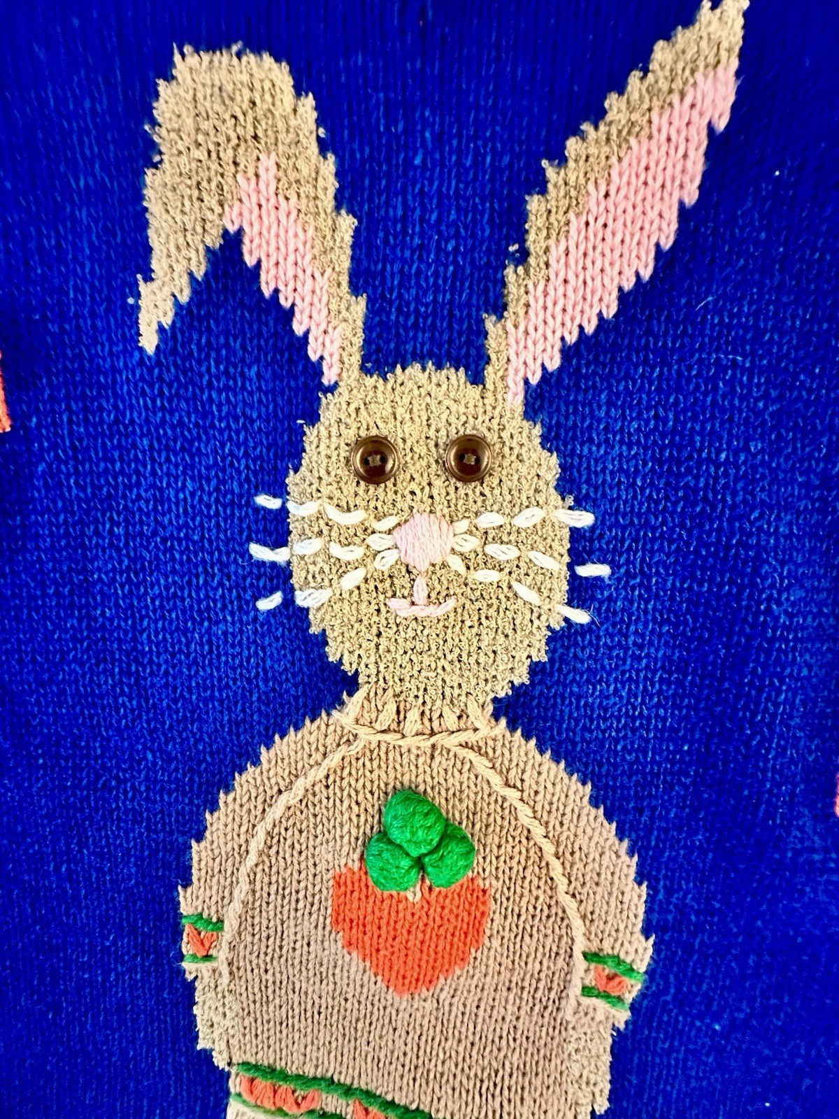 Vintage Sweater NWT Bunny Rabbit Large Grandmacore Grannycore Quaker Factory