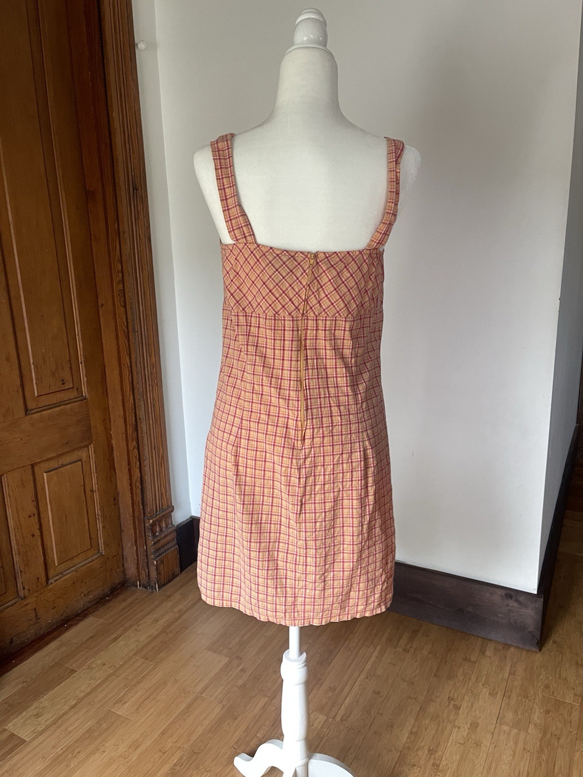 Vintage Y2k Plaid Tank Summer Dress – Pink & Orange Cream Size 11