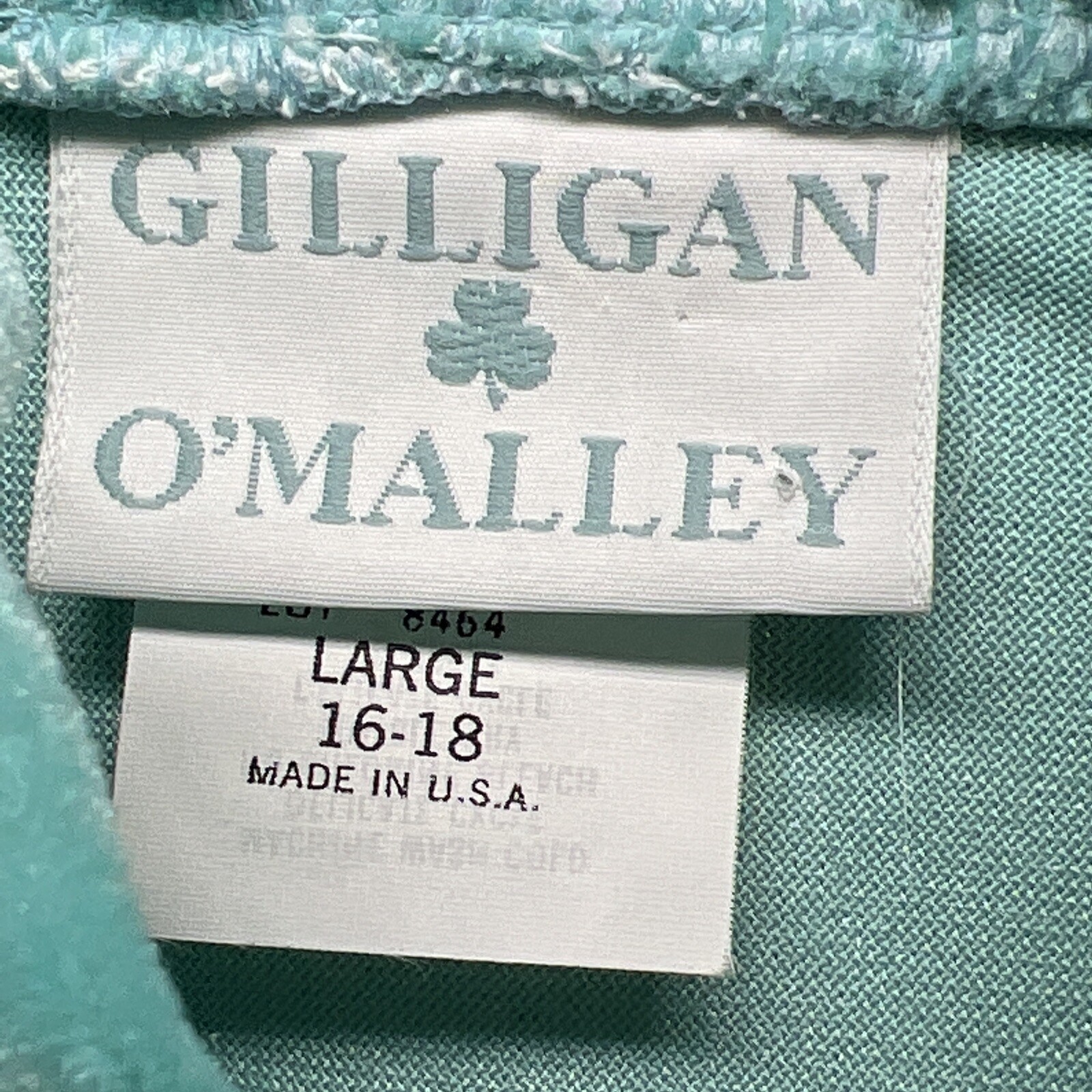 GILLIGAN OMALLEY Women’s L Vtg Prairie Cottage Core 1/2 Zip Turquoise Velvet