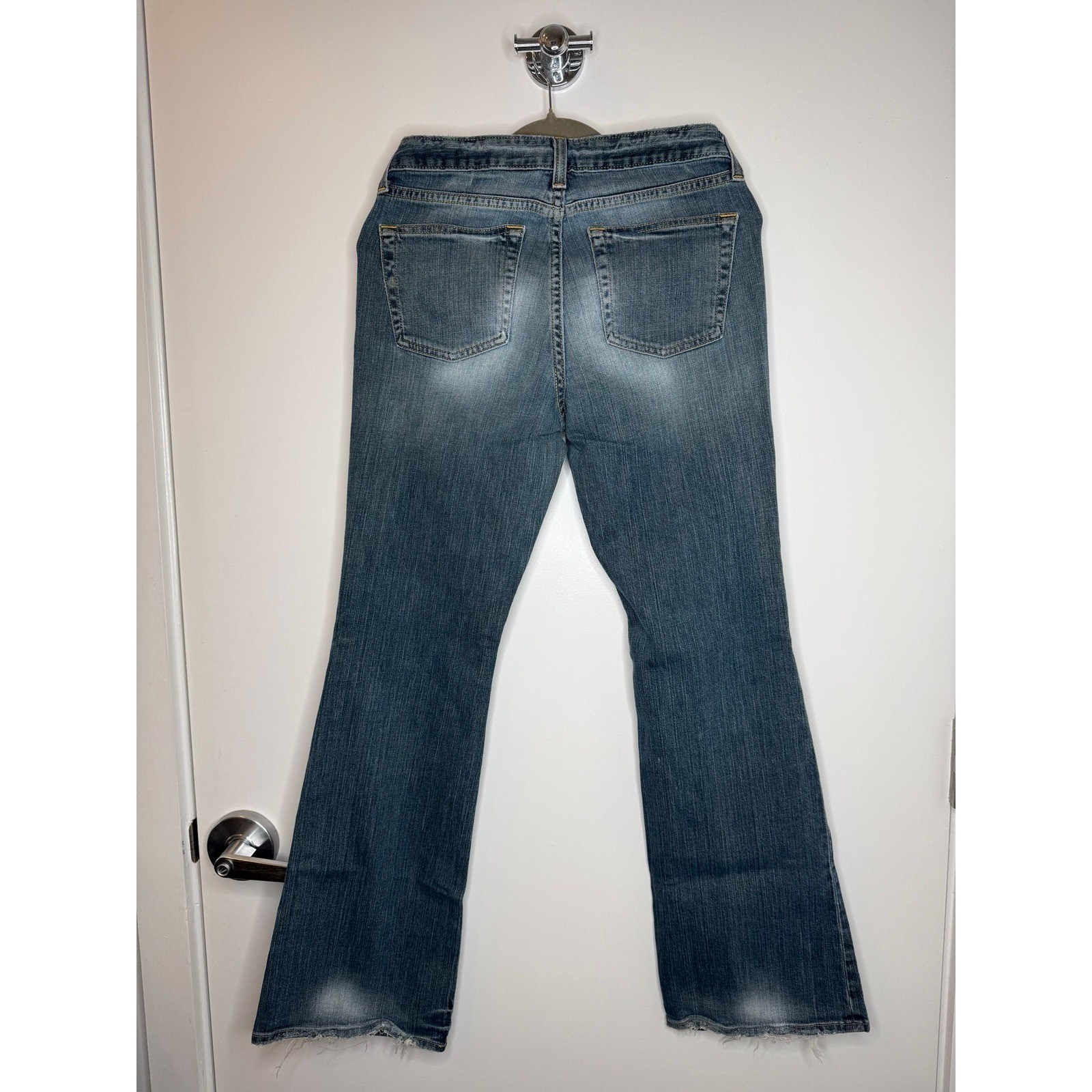 GAP 1969 Flare Blue Jeans Womens 8 Regular Y2K Whiskered Faded 2000s Denim