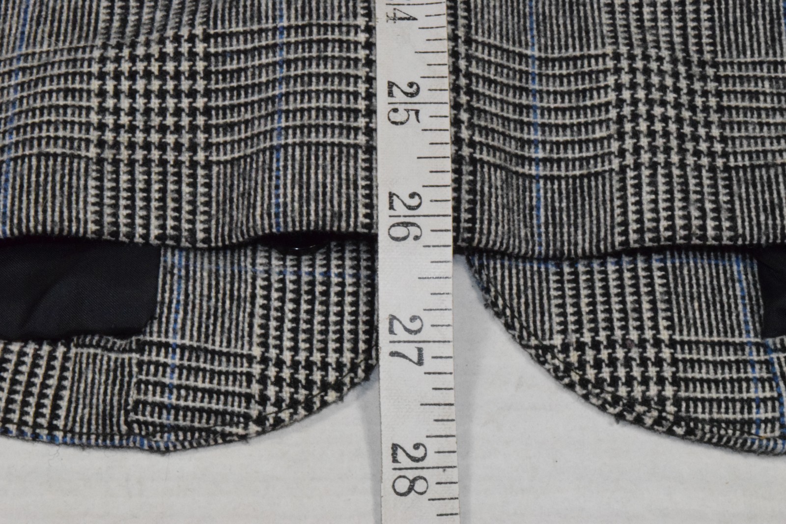 Vintage Blazer TR Bentley Size M 80s Black Glen Plaid Blue Detail Made Poland