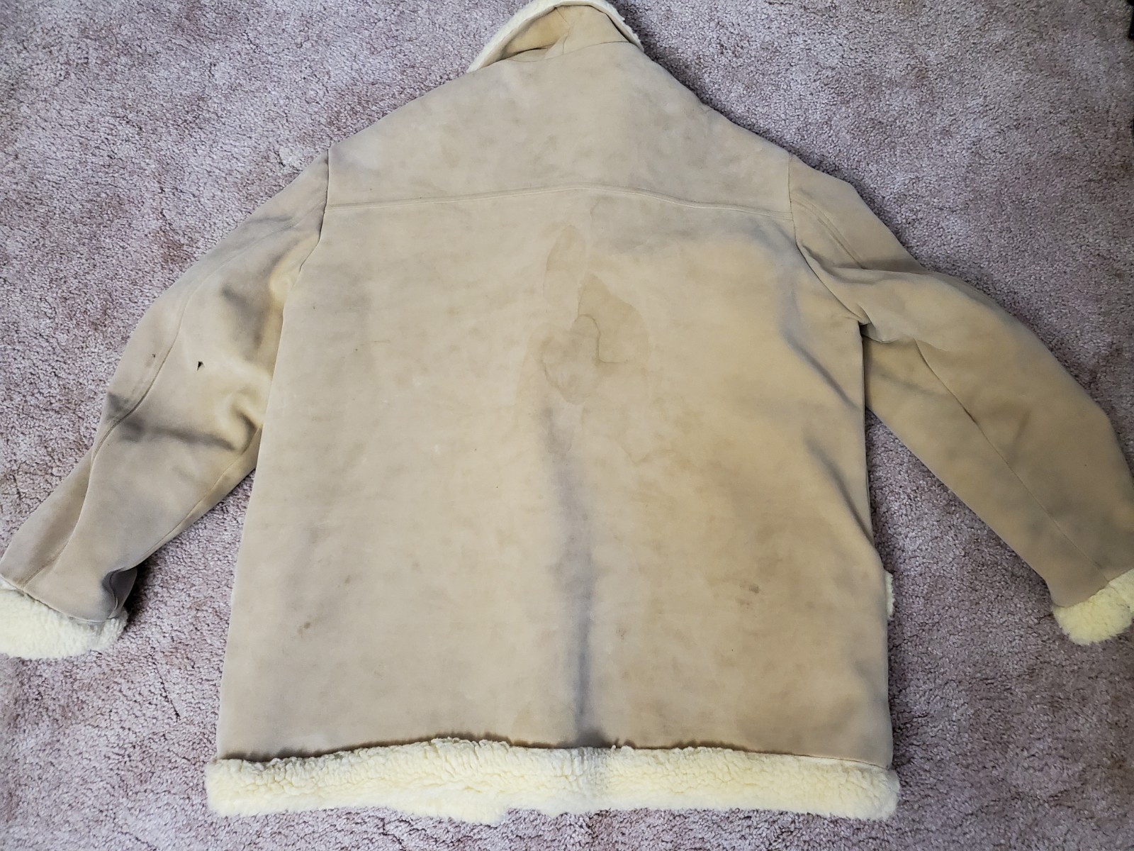 VTG Town N Ranch Tan Sherpa Lined Faux Suede Western Jacket Winter Coat Women XL