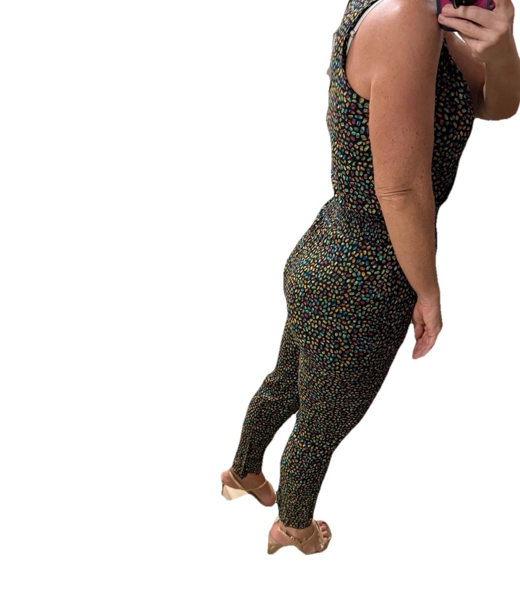 Taurus II 1980s 1990sRetro Jumpsuit Vintage Size 6 Bright Funky Print
